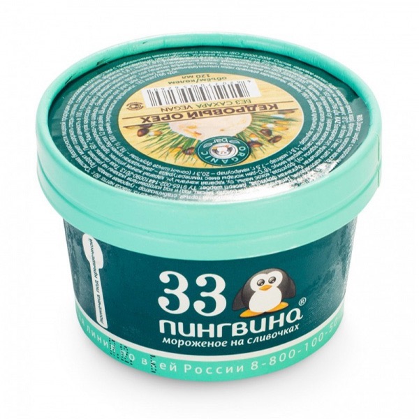 Мороженое "33 ПИНГВИНА" Кедровый орех, 60 гр. ст.