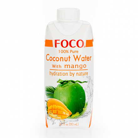Органическая кокосовая вода с манго "FOCO" 330 мл