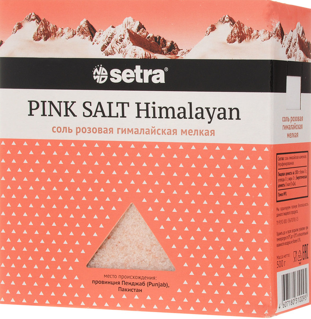 Соль розовая гималайская мелкая Setra, 500 г