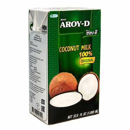 Кокосовое молоко "AROY-D" 1 л, Tetra Pak