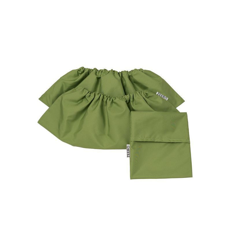 Многоразовые детские бахилы с мешочком, зеленые