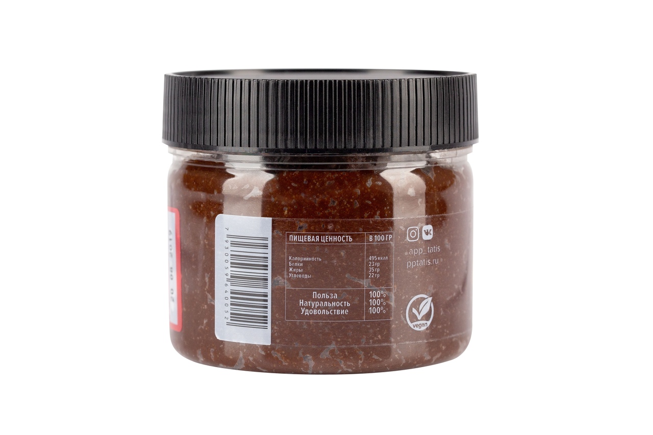 Арахисовая паста с какао, "Tatis" 250 гр