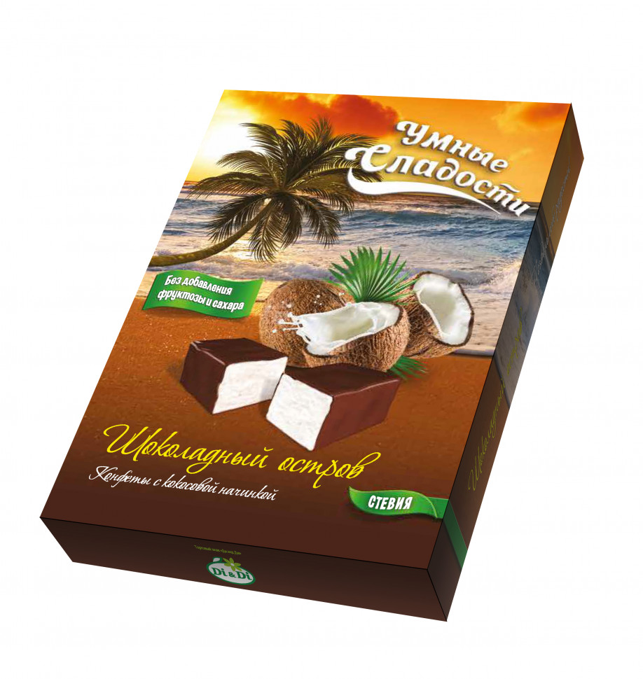 Конфеты с кокосовой начинкой "Шоколадный остров", 90 г