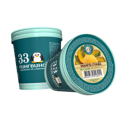 Мороженое "33 ПИНГВИНА" Манго-гуава, 330 гр.