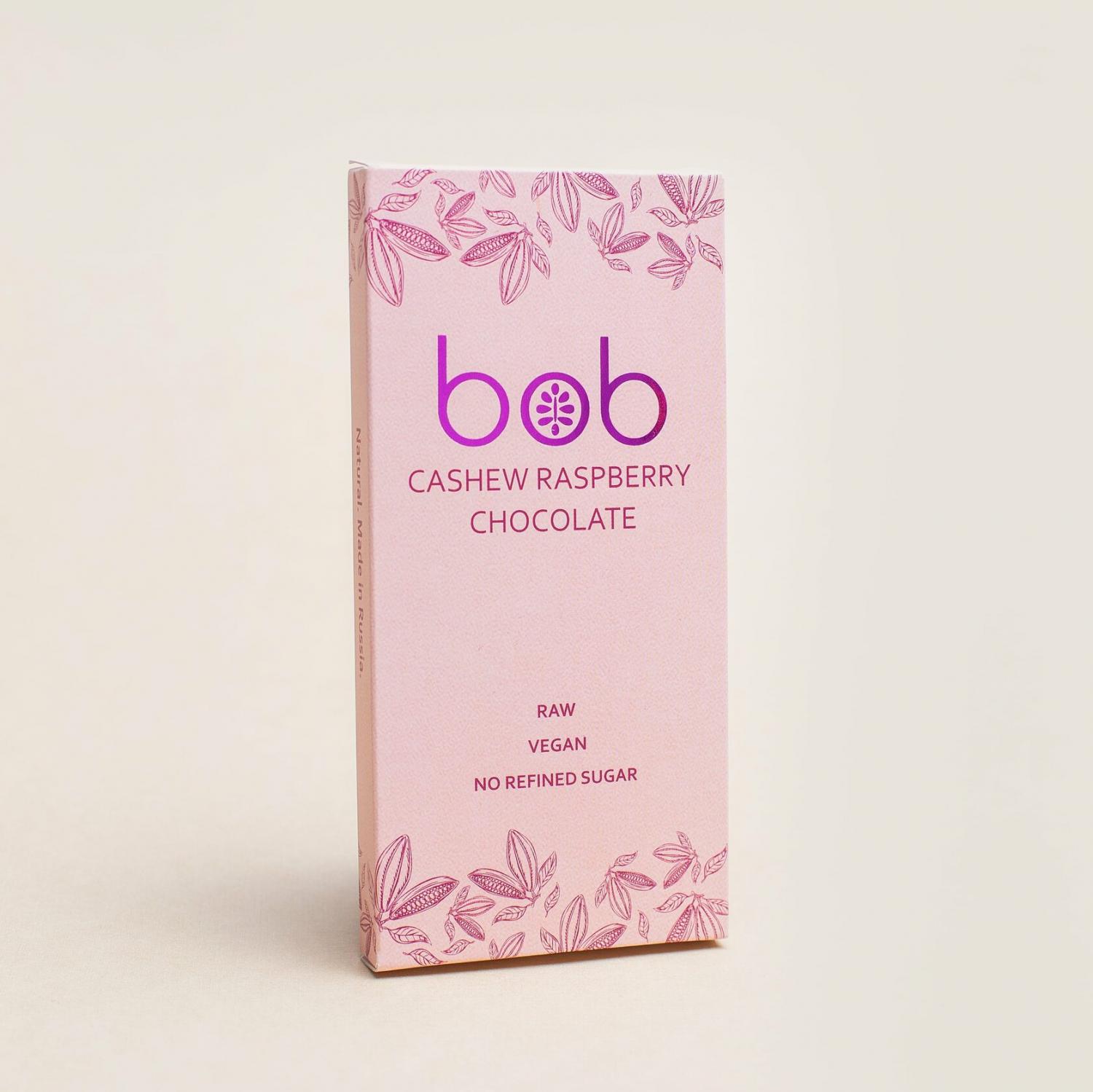 Шоколад малиновый на кешью "BOB", 50 гр